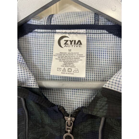 ZYIA Active Lightweight Hooded Full Zip Evening Paradise Mesh Jacket Womens M - Picture 5 of 9